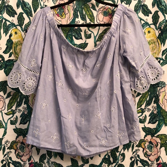 NWT Violeta Lace Floral Off The Shoulder Top - Picture 2 of 6